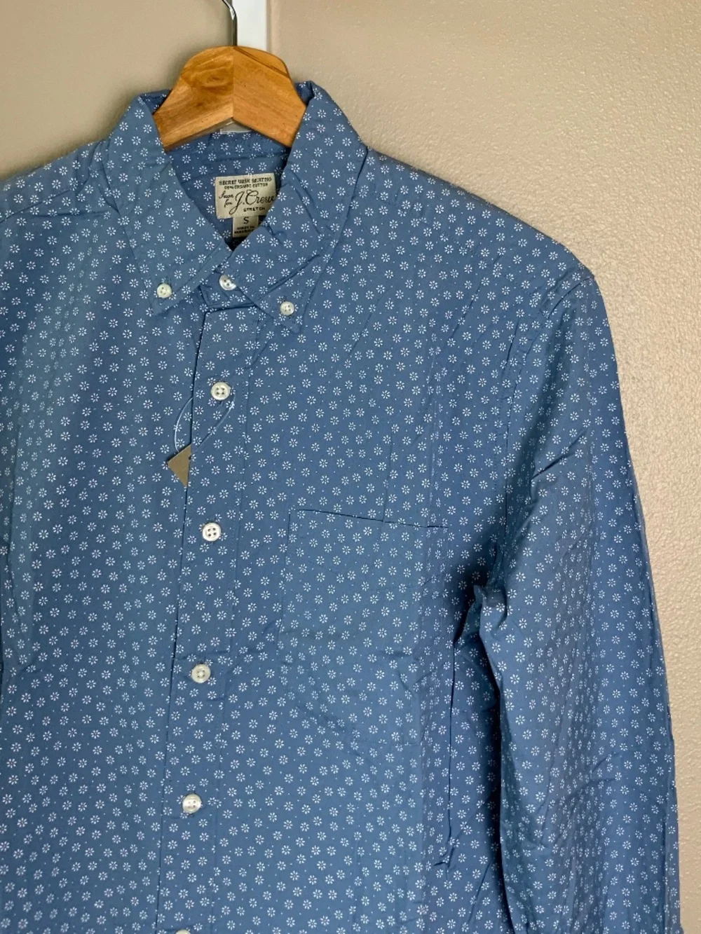 J. Crew Slim Stretch Secret Wash Cotton Poplin Button Down Shirt in Daisy